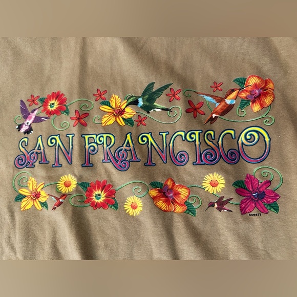 NWOT- VINTAGE Pro Heavy Weight San Francisco Double Stitch Floral Bird Tee Shirt - Picture 3 of 10